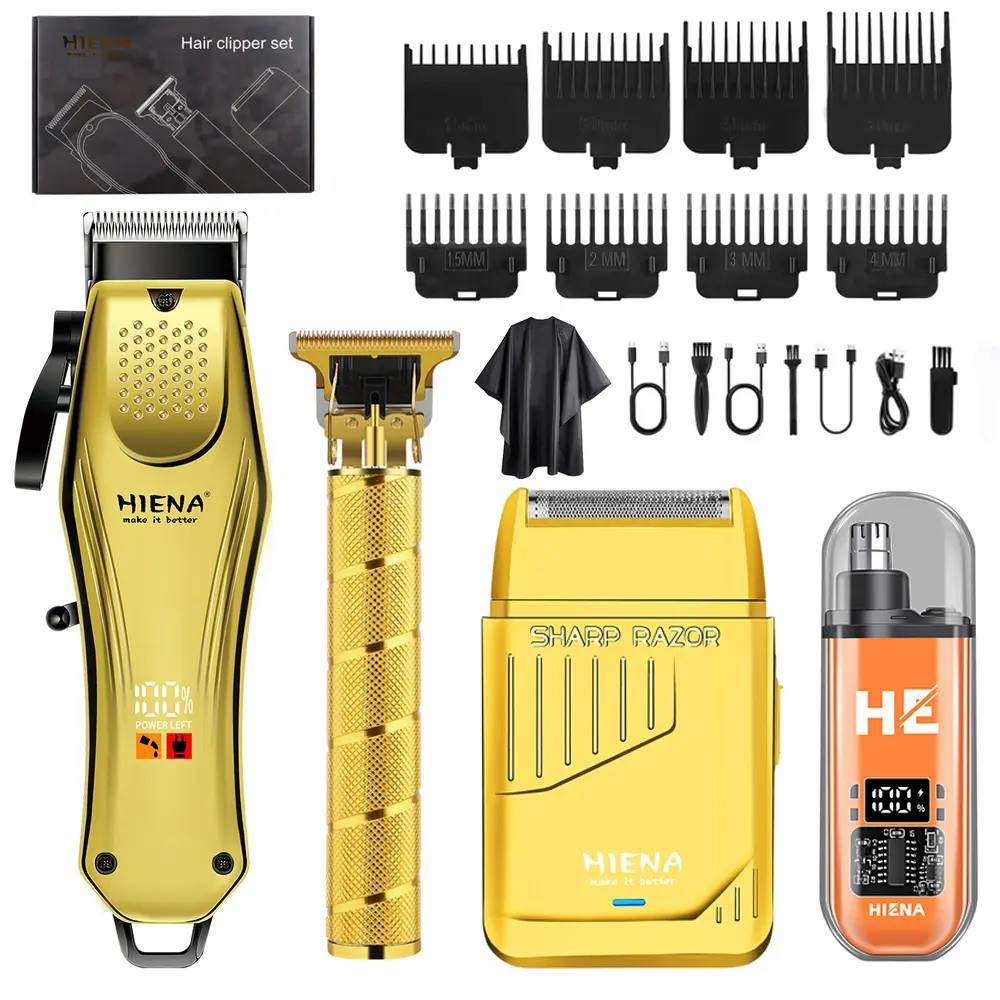 HIENA  Professional Hair Trimmer Set for Men, Cordless Hair Trimmer, Beard Trimmer, Foil Shaver, Nose Trimmer Set, Complete Electric Hair Cutting Kit with 8 Guide Combs tiktokshopbacktoschool,back to school,back to school haul