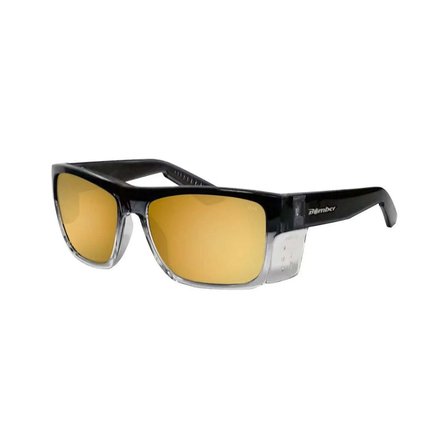 Bomber Eyewear Clutch Bomb ANSI Z87+ Rated Photochromic Safety Sunglasses, Unisex Full Frame with Removable Side Shields, Large Head Friendly Men's & Women's Construction Sunglasses, Clean Look, Glare-Cutting on Water