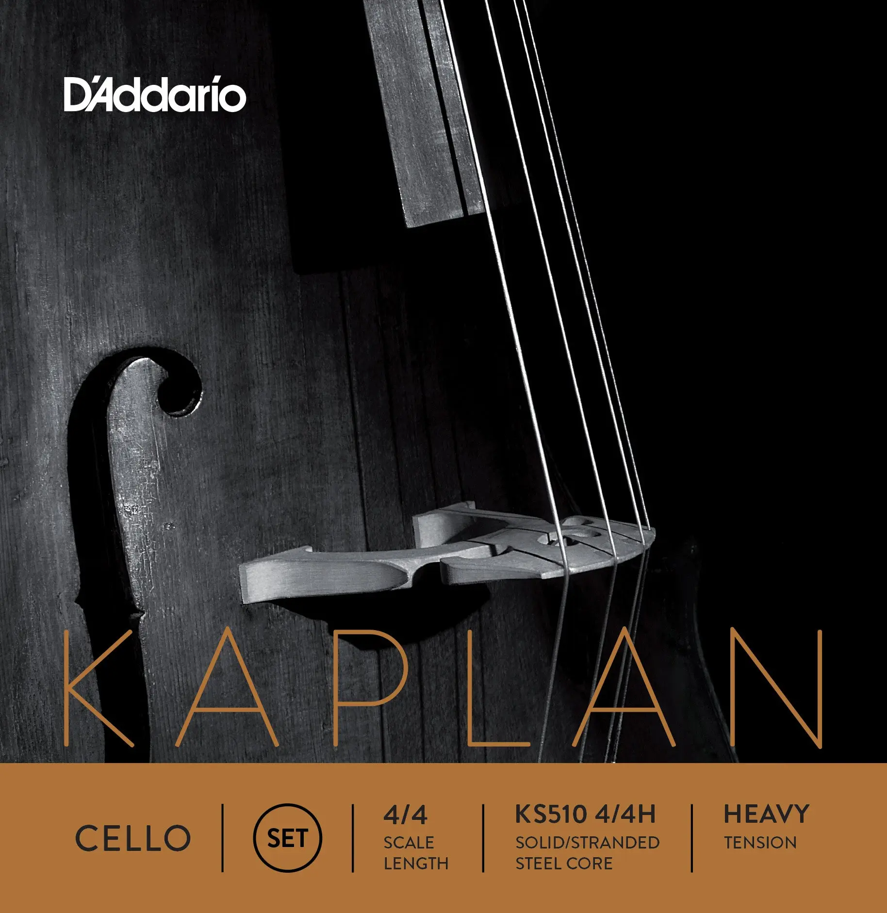 D'Addario Kaplan Cello String Set, 4/4 Scale, Heavy Tension