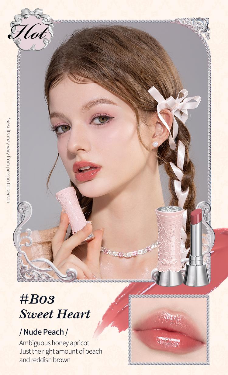 Flower Knows Swan Ballet Collection Shine Lipstick, Elegant Design with Jojoba Oil for Hydration & Moisture, Glossy Finish, Long Lasting Transfer Proof, #Summervibes