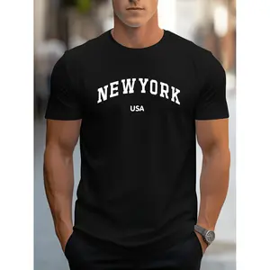 Burning ManStylish Mens Casual Short Sleeve T Shirt With USA Graphic Print Comfortable And Versatile Black Cotton Tee