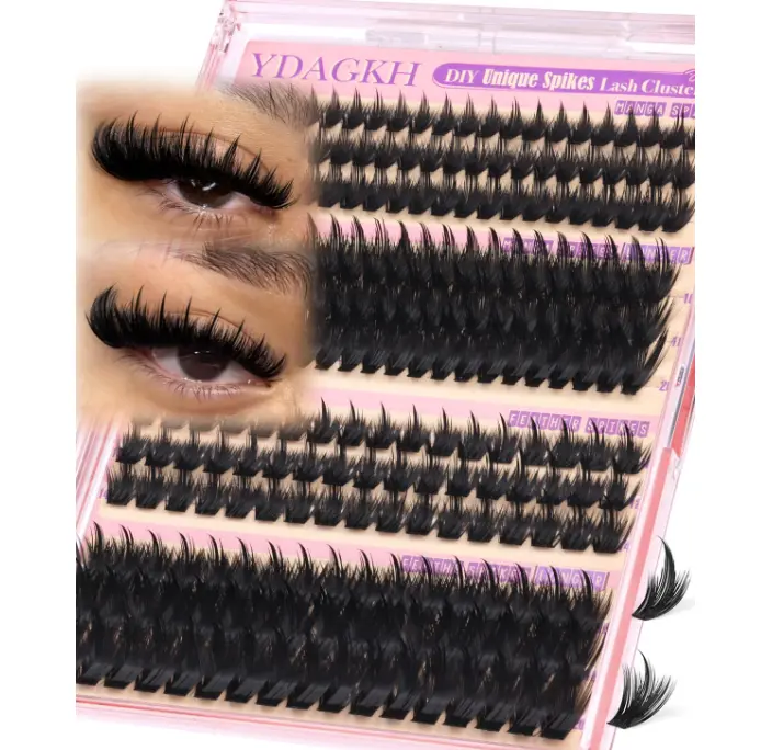 YDAGKH Lash Clusters with Spikes Anime Cluster Eyelash Extensions Doll Spiky Eyelash Clusters 2 Styles DIY Volume Manga Lash Extension 10-20mm Fairy Individual Lashes Wispy Undone Baddie Makeup