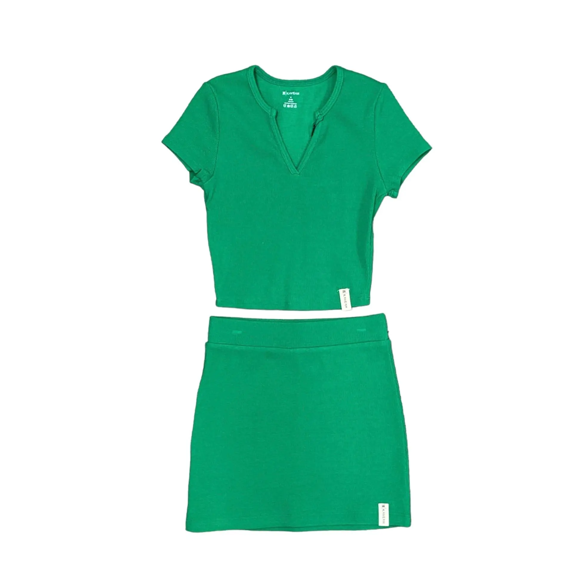 Green Ribbed Skirt