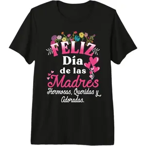 100% Premium Cotton Feliz Dia de las Madre in Spanish Mother's Day Floral Flower Premium Tri-Blend T-Shirt