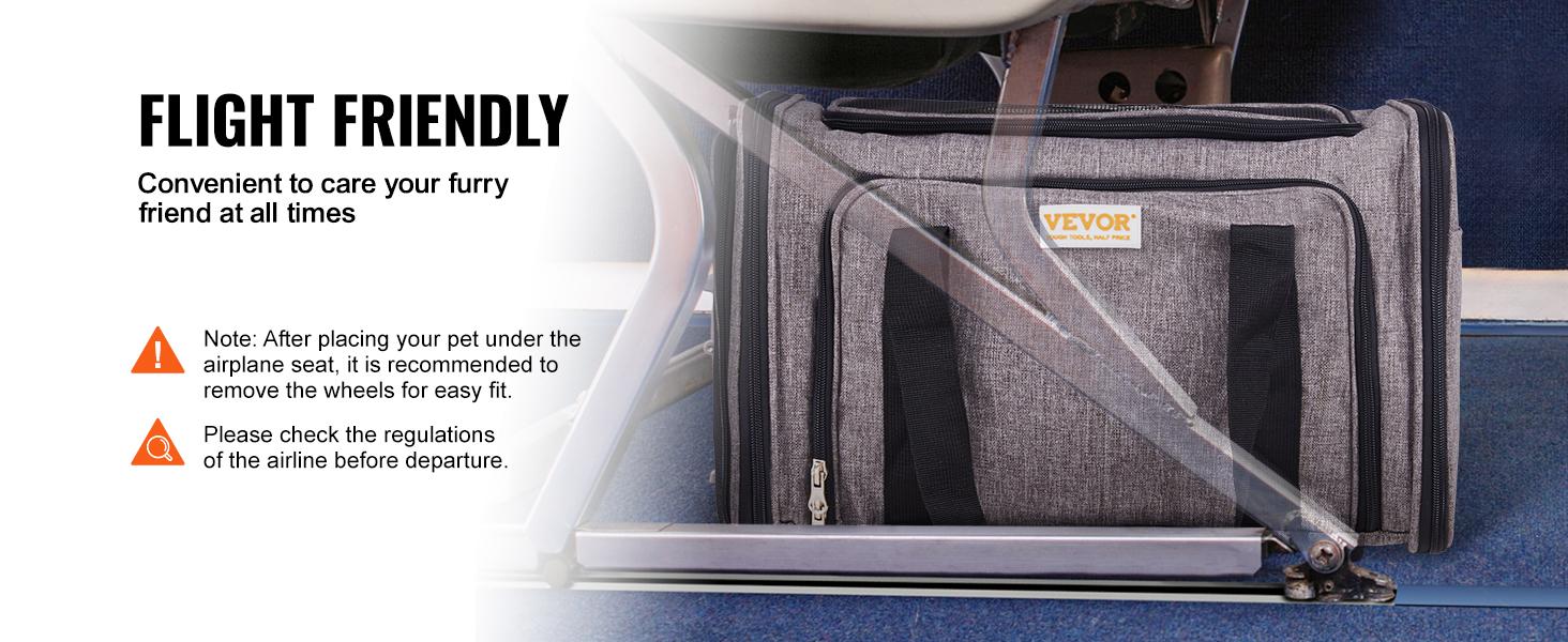 VEVOR Cat Carrier with Wheels, TikTokShopBlackFriday, Airline Approved Rolling Pet Carrier with Telescopic Handle and Shoulder Strap, Dog Carrier with Wheels for Pets, with 1 Folding Bowl