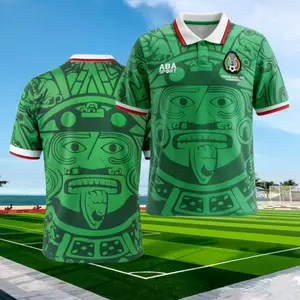 1998 Mexico Soccer National Team Home Green Nostalgia Soccer Jersey #2 Suarez #3 Sanchez Classic Breathable Quick Dry Soccer Jersey