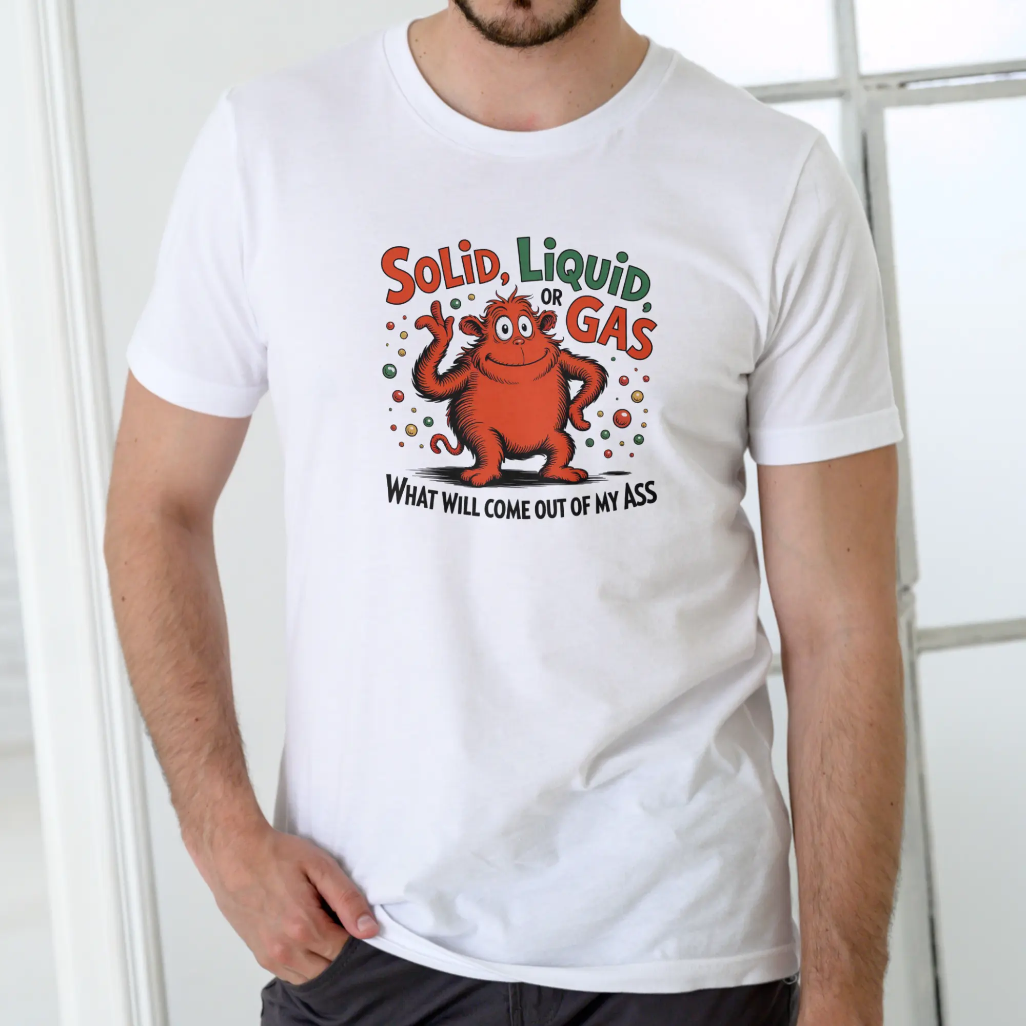 Solid Liquid Gas Funny Science Unisex Gildan T-Shirt, Soft Crew Neck Graphic Tee For Teachers & Students