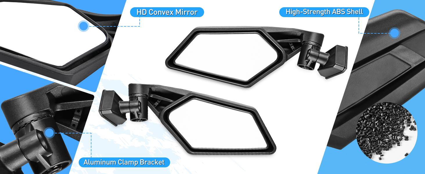 Nilight UTV Side Mirrors Aluminum X3 Rear View Mirror Upgraded 360 Degree Adjustment Compatible with 2016 2017 2018 2019 2020 2021 2022 2023 Can Am Maverick X3 Turbo R