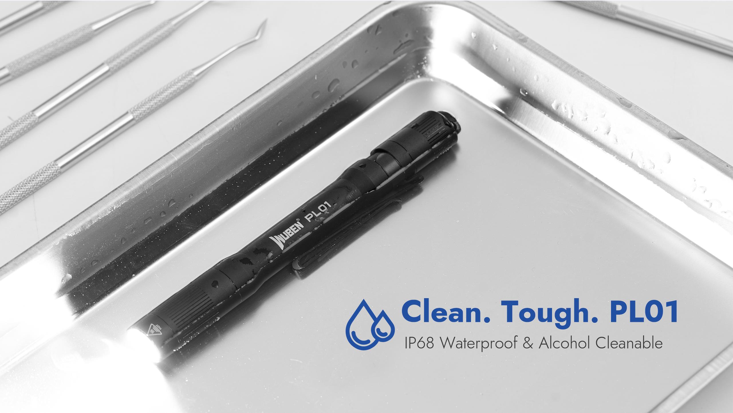 WUBEN PL01 Mini Penlight, 1–650 Lumens EDC Flashlight, CRI90+ Natural Light for Doctors, Technicians & Everyday Carry, IP68 Waterproof, Alcohol-Wipe Safe, Dual Power – USB-C Rechargeable or Battery Replaceable (WUBEN Cell Included)