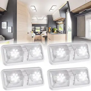 RV Lights Interior, 12 Volt Led Lights 1000LM, Camper Lights 8W, RV Led Lights Interior Fixtures 12V, RV Ceiling Dome Light with Switch for RV/Camper/Trailer/Boat/Car (Natural White, 4Pack)