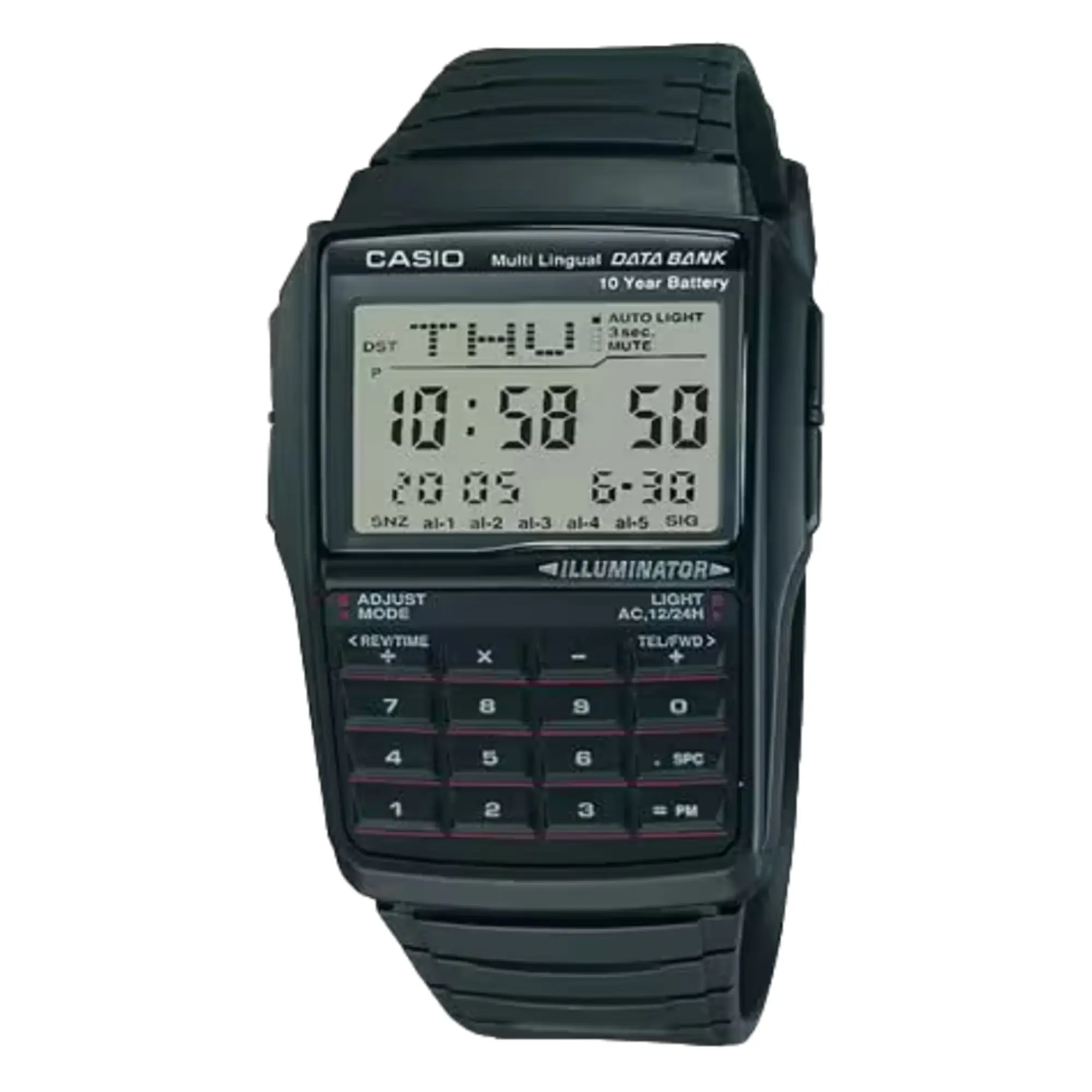 Casio Men’s Data Bank Digital Calculator Resin Watch Black - DBC-32-1ACF