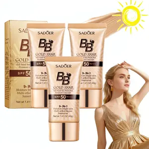 3PCS BB Cream SPF 50 PA+++ 9 in 1 Full Coverage Tinted Moisturizer Waterproof Sweatproof for Oily & Dry Skin ,Hydrating SunscreenHydrating Formula Face Sunscreen For All Skin Types Facial Hydrate Moisture Moisturizing perfect cover magic masque buena