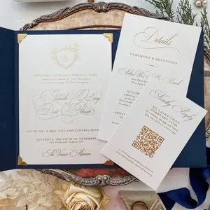 Pocket Invitations with Gold Foil | Style 63