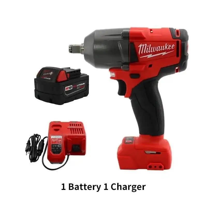 Milwaukee 18V Brushless Motor Cordless Impact Power Wrench - 900Nm Torque Heavy-Duty Mechanic Tool with 12.0Ah Battery for Construction Heavy Tasks, DIY Maintenance, Mechanic Tools