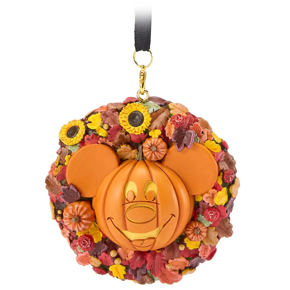 Disney Store Mickey Mouse Jack-o'-Lantern Wreath Halloween Ornament