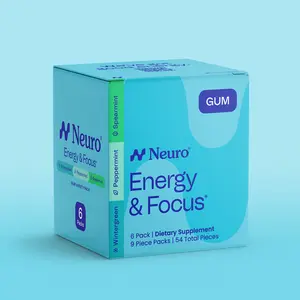 Neuro Energy Caffeine Gum for Energy & Focus - Sugar-Free with L theanine, Caffeine, Vitamin B12 & Vitamin B6 - Variety Pack
