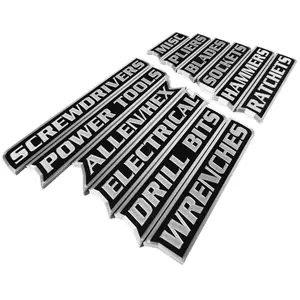12 Pack of Magnetic Toolbox Labels 3D-Printed Tool Box Labels General Tool Box Organize Accessories Reusable Tags for Steel Toolboxes Carts Drawers and Cabinets Father’s Day Gift door magnets dad gift