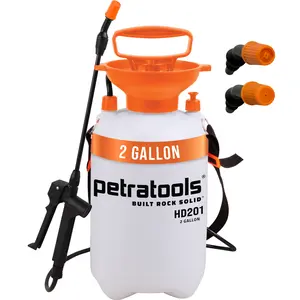 PetraTools 2 Gallon Pump Sprayer - HD201 Lawn and Garden Sprayer, Weed Sprayer and Yard Sprayer, Chemical Sprayer and Plant Sprayer