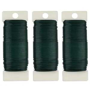 3 Pack Flexible Green Wire - 118 Yards, 22 Gauge, Paddle Wire for Crafts, Christmas Wreaths, Tree & Flower Arrangements Phinus
