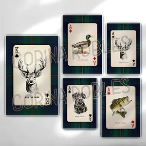 Rustic Animal Ace Card Poster Unframed –  Mallard Duck Hunting & Fishing Decor , Animal Ace Card Print Gift