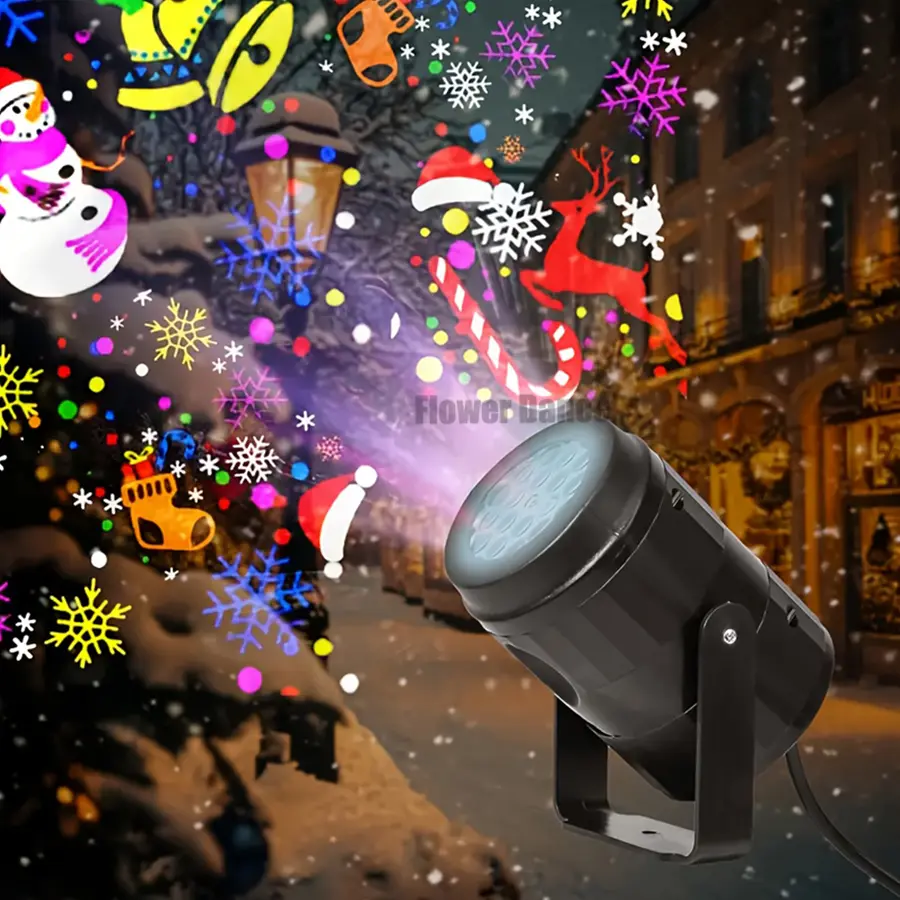 FlowerDance USB 5V Christmas Projector Lights Outdoor Indoor LED Projector Waterproof for Christmas Decorations Holiday Projector with 16 Patterns Adjustable 360° Rotating for Festive Lighting projector room decor home decor led lights for bedroom