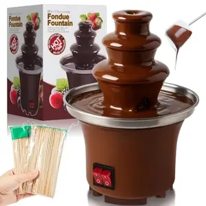 3-Tier Chocolate Fountain Electric Fondue Machine 110V Plug, Melts Chocolate Cheese & Caramel, Great for Weddings, Christmas, Family Events & Romantic Presents