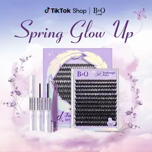 Black Swan Kit--5D Featherlight Series B&Q 144pcs C-Curl 8-18mm Waterproof Sleep Proof,Week Long Lasting,Fake Lash DIY Eyelash Extension At Home No Remover, Makeup Cosmetic Salon Full Thick Volume Lash Stacking,Outdoorfun Beginner Friendly