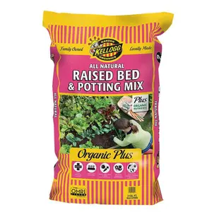 Kellogg Garden Organics Organic Raised Bed and Potting Mix, All Natural Premium Soil 2 cu. ft., OMRI Listed