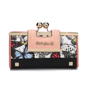 Women Wallet Leather Large Capacity Women's Handbag Large Capacity Long Wallet, with 10-card slots and clips