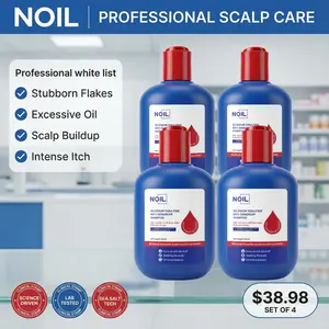 NOIL 0.5% Selenium Disulfide Anti-Dandruff Shampoo 4-Pack | Family Size · Deep Clean, Soothes Itchy Scalp & Controls Oil | Sea Salt Fresh Formula