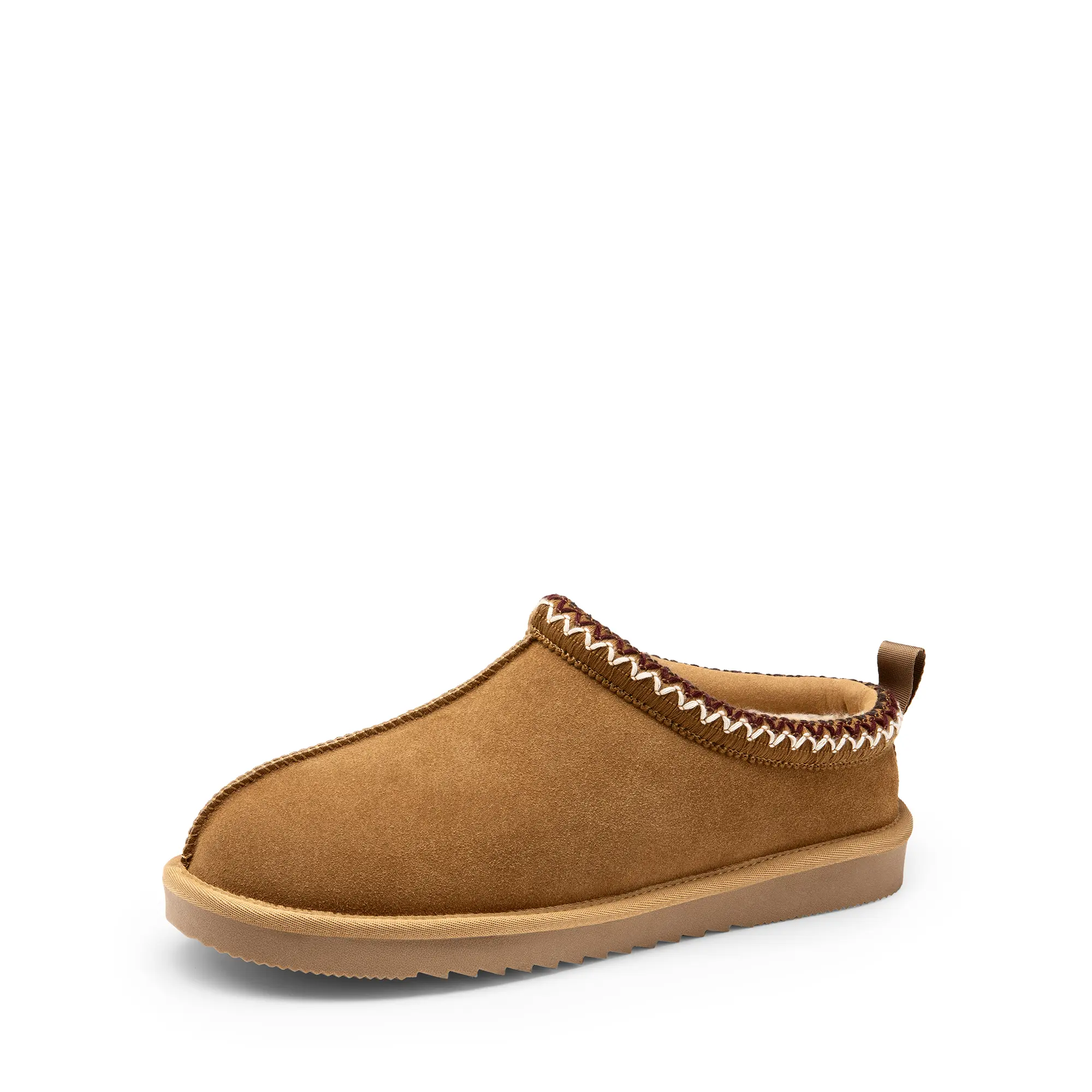 Dream Pairs [FuzzyEasy] Men's Genuine Suede Casual Slip-On Embroidered Trim Footwear - Soft Plush Clogs with Leather Nails, Memory Foam, Winter Warmth, TPR Wet Floor Grip, Indoor-Outdoor Walking Shoes
