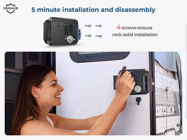 RV Door Lock Keyless Entry Handle | Keypad & 2 Remotes Deadbolt | Fits Travel Trailers, Campers & 5th Wheels RV Door Lock Keyless Entry Handle | Keypad & 2 Remotes Deadbolt | Fits Travel Trailers, Campers & 5th Wheels