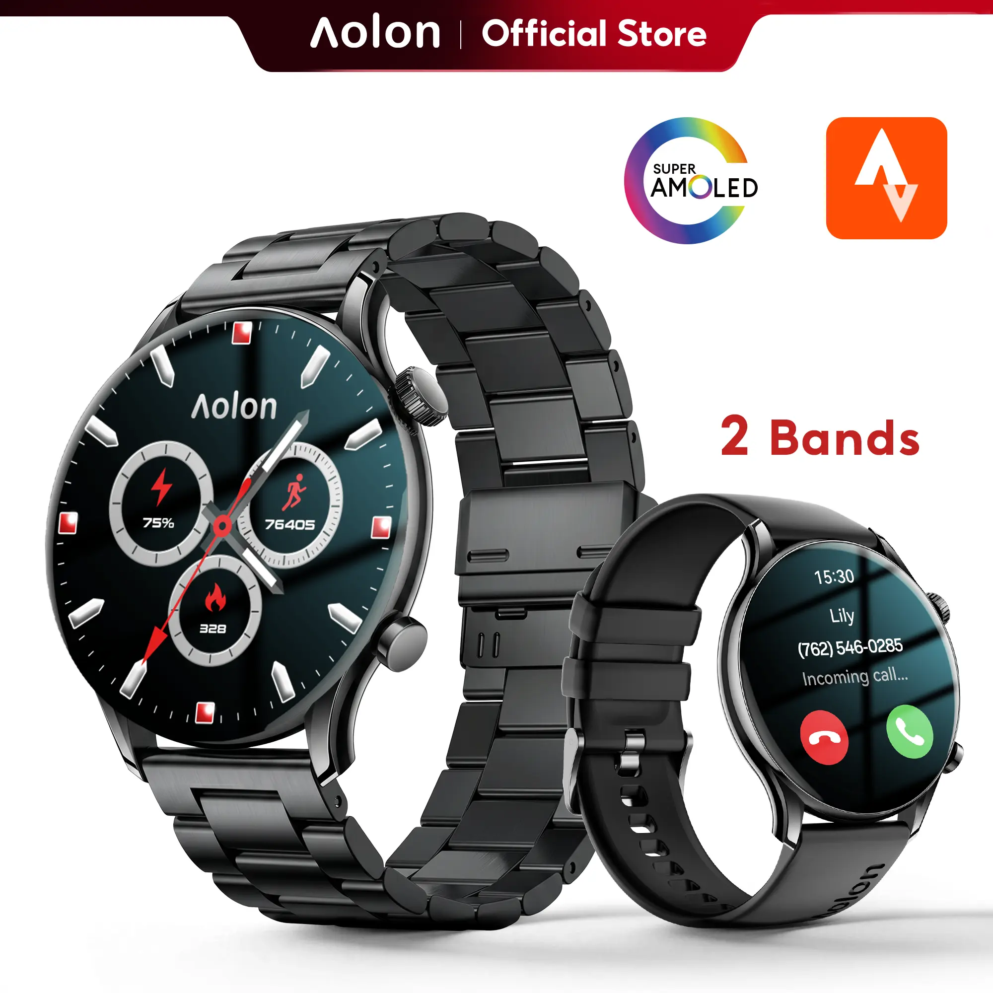 【Ultra-Slim】Aolon GTR3 Wearable Smartwatch: 1.43" AMOLED Display, Bluetooth Calling, Fitness & Sleep Tracking, 110+Sport Modes, IP68 Waterproof, Fast Charging, 120-Hour Battery, iOS & Android. Great Gift for Men & Women#sohochic#tiktok shop back to school