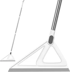 Multifunction Magic Broom, Squeegee Broom for Floor, Rubber Silicone Broom for Floor Cleaning, Magic Broom Sweeper for Living Room, Kitchen, Bathroom-Easy Dry The Glass (Grey, 54 INCH)