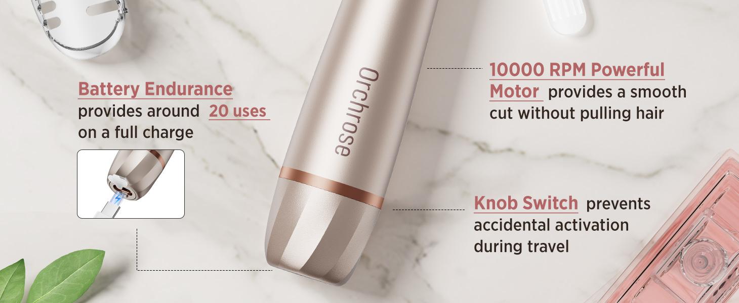 Orchrose Electric Razor- 2 in 1 Shaver & Trimmer for Women,Portable Rechargeable Hair Removal Kit for Face,Body,Leg, Bikini,Underarm &Arm Gift Smooth Comfort ,Rose gold Orchrose Electric Razor- 2 in 1 Shaver & Trimmer for Women,Portable Rechargeable Hair Removal Kit for Face,Body,Leg, Bikini,Underarm &Arm Gift Smooth Comfort ,Rose gold