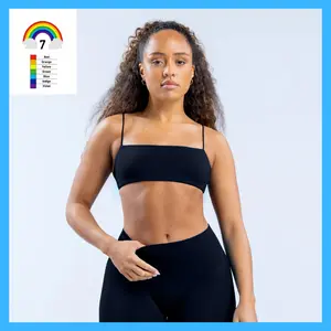 Strappy Bra Bandeau style with new and improved straps  Soft-touch  White logo front centre  Medium support  Removable bra pads