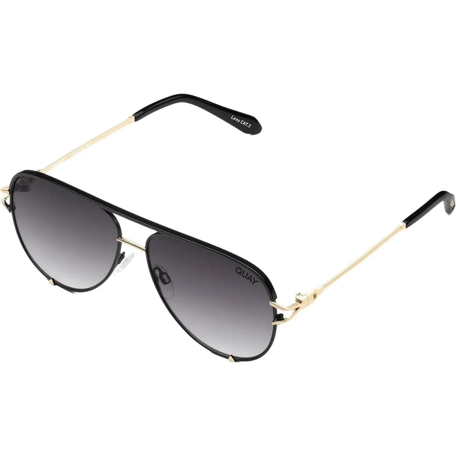 QUAY AUSTRALIA Women's High Key Twist Aviator Sunglasses - Fashionable Frames for a Casual Wear and Festival Look, Fashionable Frames Sunglasses, Twist Arms, Female, Affordable Fashion, Chic Twist Detail