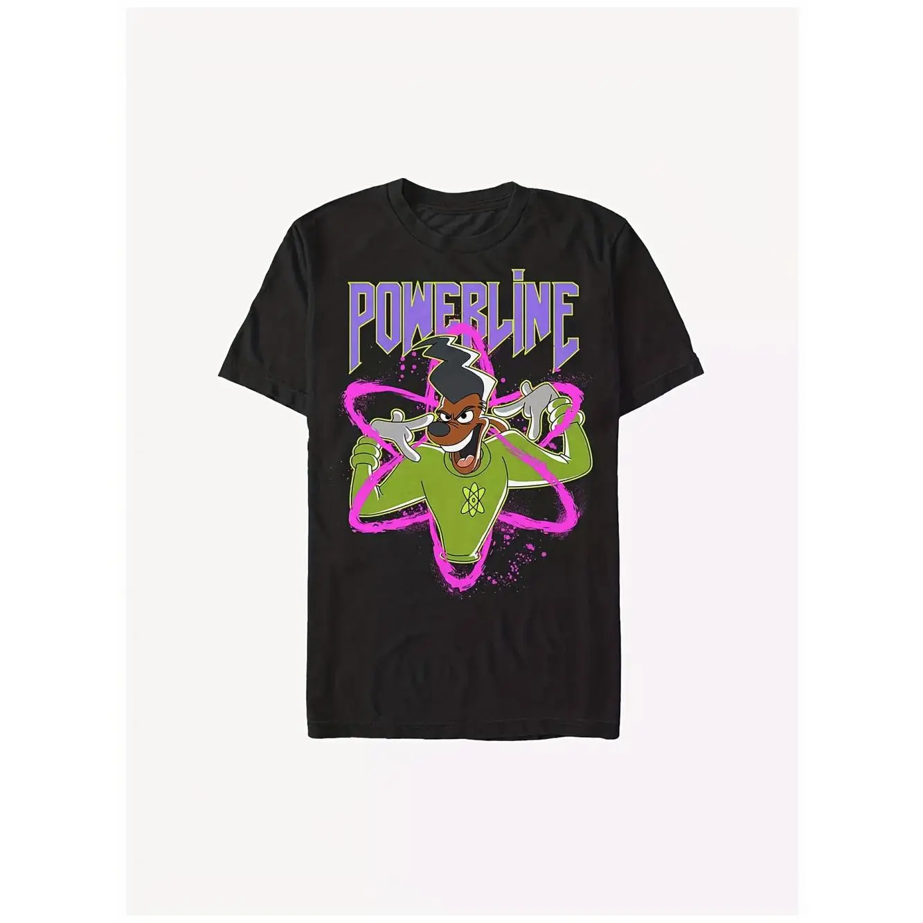 Men's "Powerline" Graphic Top, 220g Pure Cotton Short-Sleeve Menswear, Casual Streetwear, Extra Soft Vintage Round Neck with Bold Cartoon Character Print