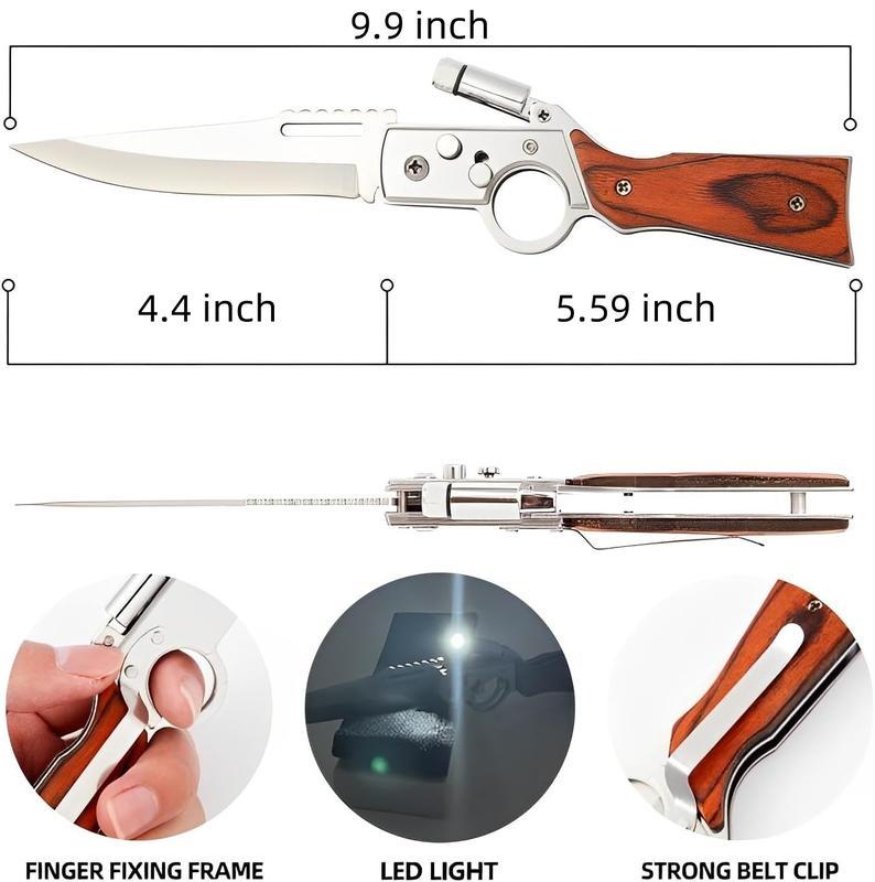 AK47 Pocket Folding Knife, 5C13Mov Stainless Steel,Security Lock,Men's Gift,Suitable for Camping,Hunting,Outdoor Survival,Emergency Situations and EDC Tactical Tools.