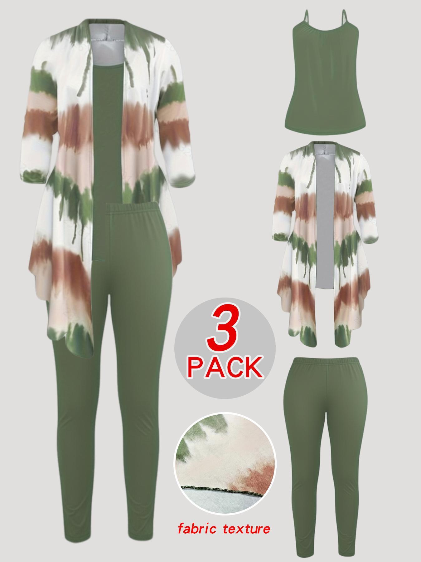 Women's Casual Three-piece Set Block Open Front Top Solid Color Cami Top & Matching Pants Outfits Uws041-Bk Summer Clothing Suits for Effortless Style - Womenswear Women's Casual Three-piece Set Block Open Front Top Solid Color Cami Top & Matching Pants Outfits Uws041-Bk Summer Clothing Suits for Effortless Style - Womenswear