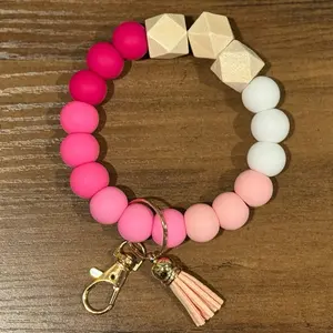“Pretty in Pink” Handmade Silicone Bead Wristlet