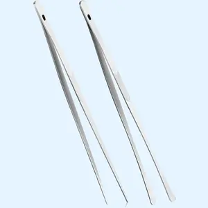 Kitchen Cooking Tongs Tweezers 2 Pack, 12" Stainless Steel Metal Tongs with Fine Serrated Tips for Chef, Serving & Grilling