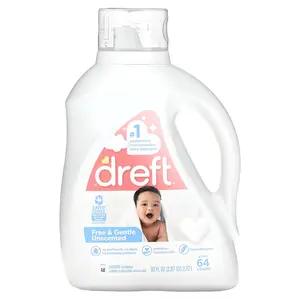 Dreft Baby Detergent, Free & Gentle Unscented, 92 fl oz (2.72 l)
