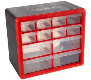 Stalwart 12-Drawer Storage Cabinet Plastic Organizer