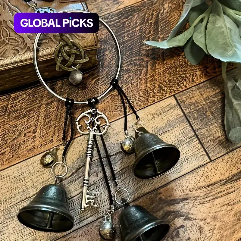 Handmade Iron Witch Bell Wind Chime, Durable Hanging Ornament for Outdoor Home Decor, Festive Gift for Christmas, Halloween, and Thanksgiving #GLOBAL PICKS