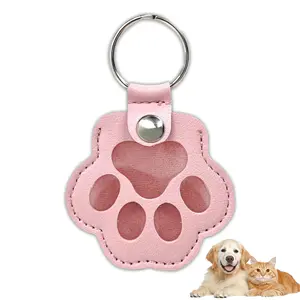 Dog Fur Storage Keychain,Cat Paw Shaped Leather Keychain For Collecting Cat And Dog Hair,Pet Memorial Gifts for Bag Purse Paw Charm Key Holder