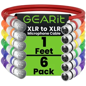 XLR Male to Female Microphone Extension Cable, Multicolor XLR Male to Female Microphone Extension Cable, Multicolor