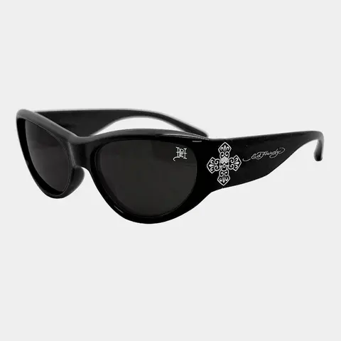 ED HARDY Iron Cross Sunglasses, Black