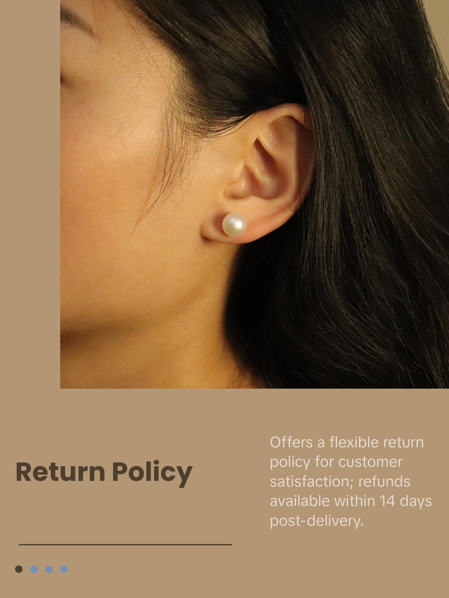 White Freshwater Pearl 10mm Stud Earrings, 925 Sterling Silver, Minimalist Earrings for Daily Wearing