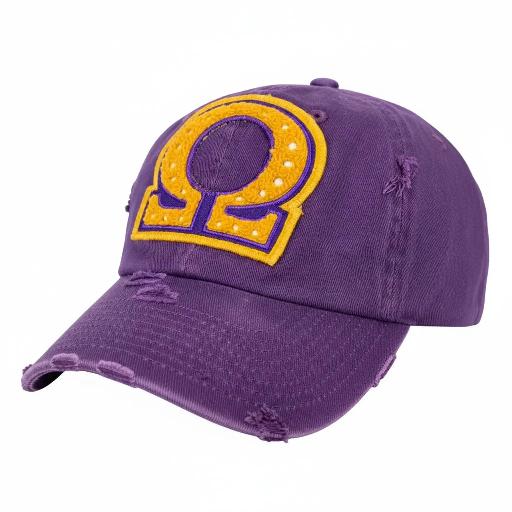 Omega Psi Phi Omega Symbol Chenille Cap